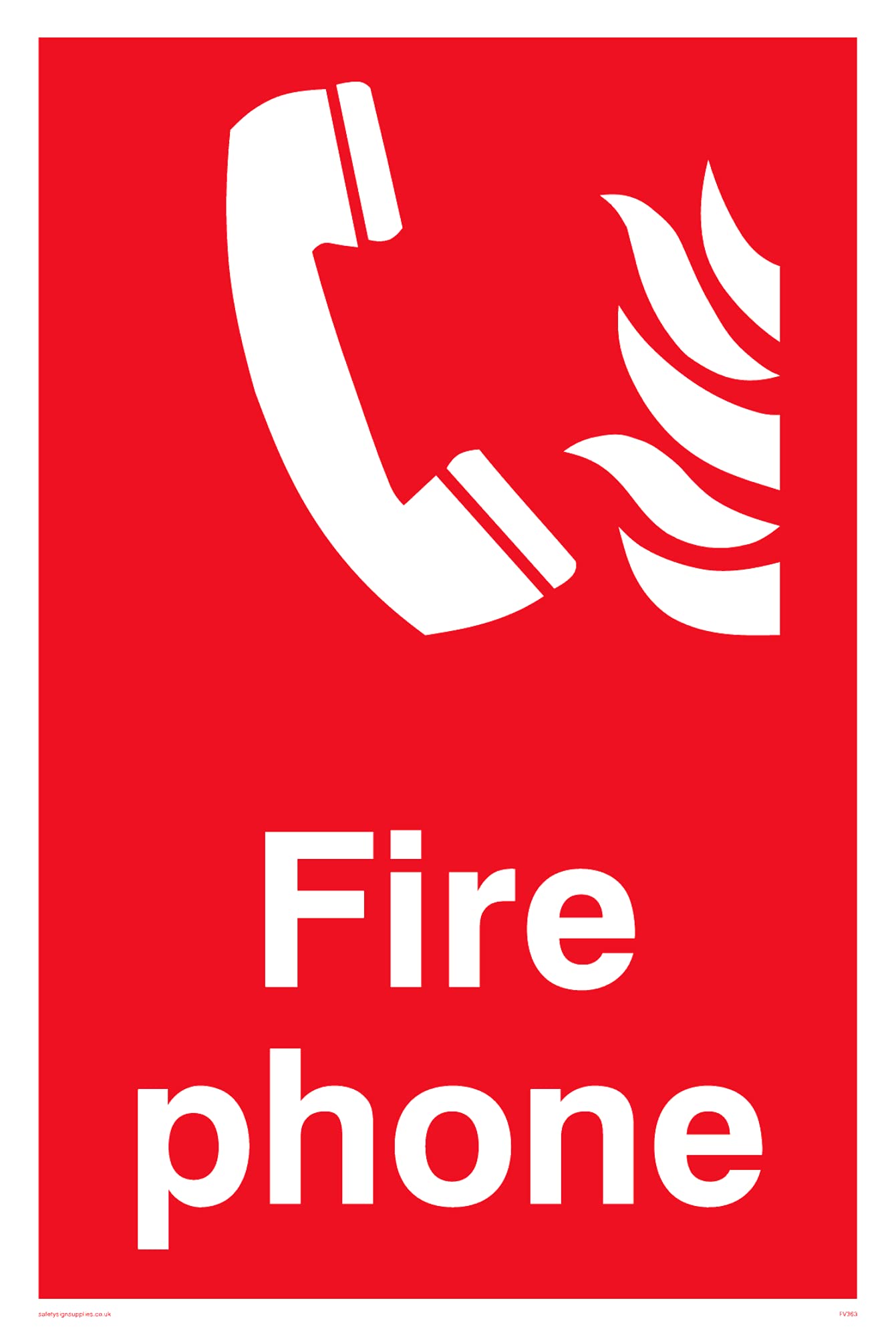 Pack of five - Fire Phone Sign - 100x150mm - A6P