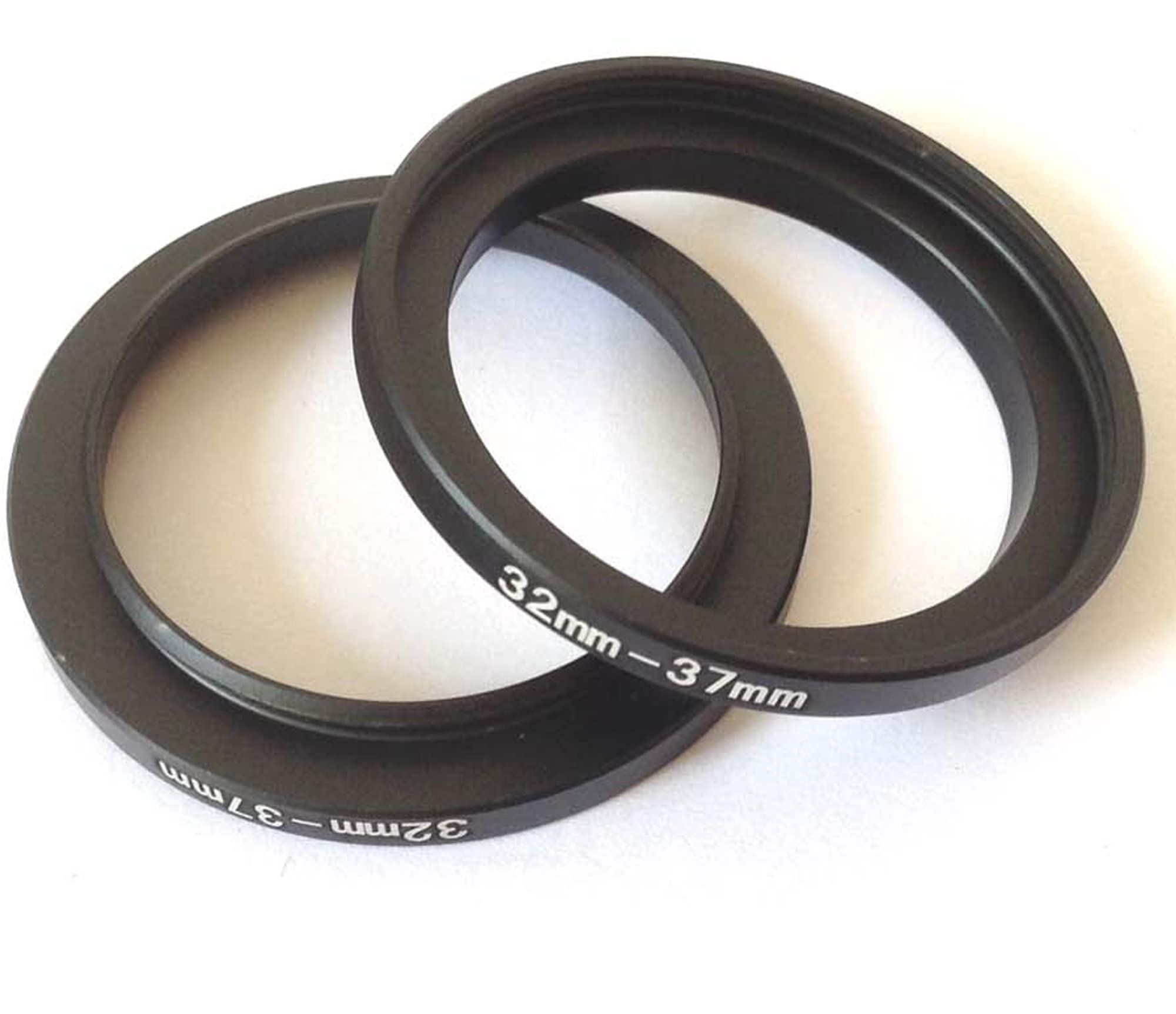 2x Metal 32-37mm Step Up Rings D-SLR Video Camera Lens Connect-ion Size 32mm To 37mm Filter Aperture Connector Adapter Screws Focus Digital Photo Picture View Fix-Ing Photograph Parts Accessories