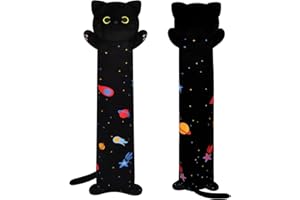 JEROKUMI Long Black Cat Plush Body Pillow, 35inch Cute Long Space Cat Pillow Long Black Cat Plush Toys, Long Black Cat Body Pillow for Kids, Girlfriend, Halloween, Christma, Birthday Gift
