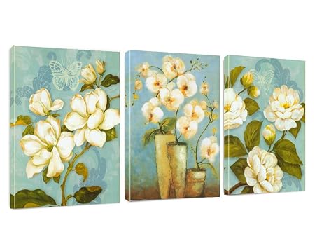 Amazon.com: Canvas Wall Art Vintage Flowers Canvas Art -12" x 16" x 3