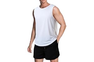 meioro Men's Mesh Tank Top Shirt Quick Drying Sleeveless Shirts Fitted Muscle Tank Tops Sport Round Neck T-Shirt