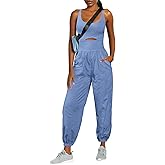 ReachMe Womens Running Onesie Athletic Romper Pants Hiking Outfits One Piece Workout Jumpsuits with Pockets