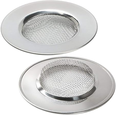 LBTrading Filtro Lavello Acciaio Inox Tappo Lavandino Bagno Filtro Lavandino Cucina Filtro Capelli Doccia 2 Pezzi (10.2 CM - 3