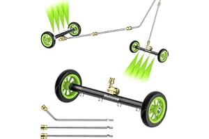 Heliwoo Undercarriage Pressure Washer Attachment 16 Inch Power Washer Water Broom with 4 Nozzles Dual-Function Pressure Washer Undercarriage Cleaner With 3 Pieces Extension Wand 4000 PSI