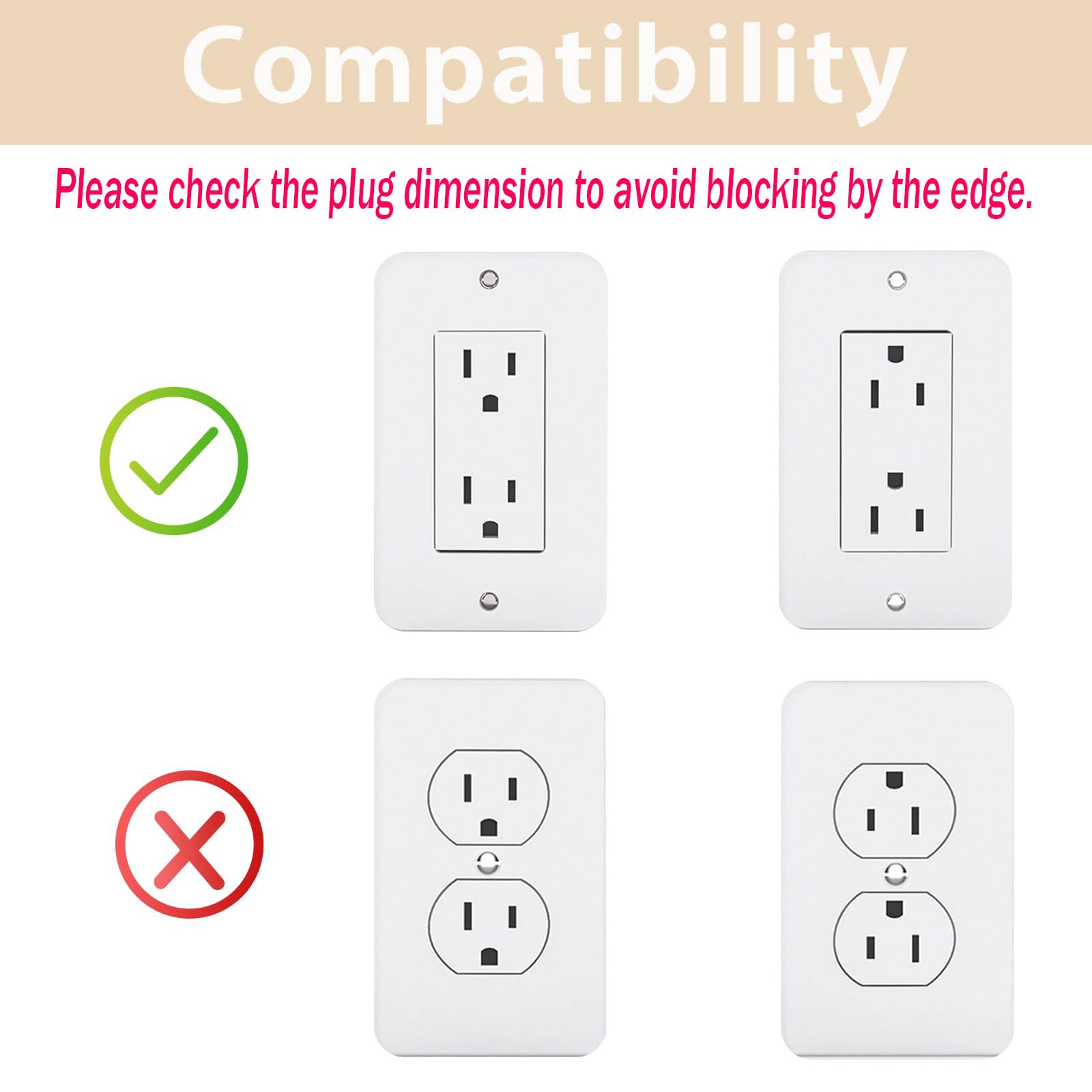 Outlet Shelf Holder Fit for Decorator Receptacle, Bathroom Decor Built-in Cable Management,Space Saving Homepod Mini,Google Home/Echo/Smart Speakers/Electric Toothbrush/Cell Phone (Decora)