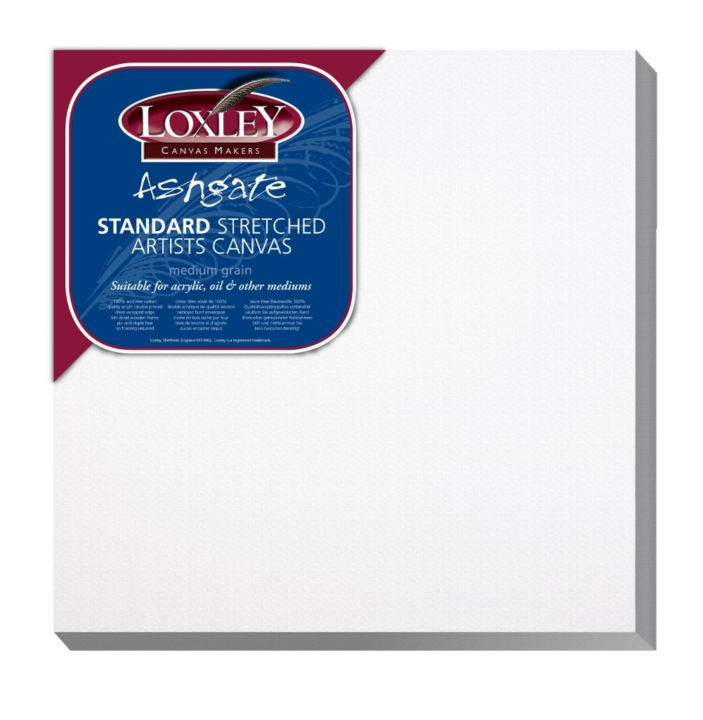 Loxley 10 x 10-inch Deep 36 mm Edge Ashgate Chunky Stretched Artists Canvas, White