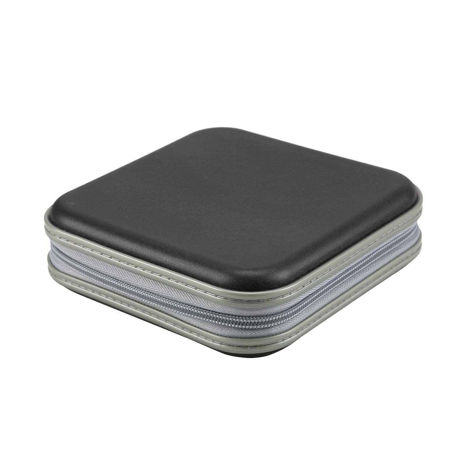 CD Wallet - 40 Disc CD DVD Case Storage Album Bag Wallet - Hand Strap Zip-Lock Disk Storage Holder Protector Travel Case Organizer - CD DVD Disc Storage Boxes for Collection and Travel (Black)