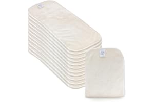 LA PETITE OURSE Bamboo Cloth Diaper Inserts, 4 Layers of Ultra Absorbent Bamboo, Reusable Inserts for Cloth Diapers, CPSIA Ce