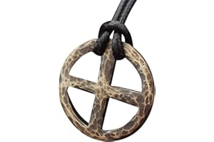 Baldur Jewelry - Spiral - Solar Cross Necklace - Troll Cross Protection - Crescent Moon - Celtic Viking Jewelry Charm Amulet - Handmade Pendant - Silver/Brass
