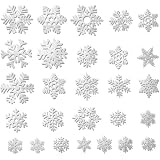 Shining Christmas Snowflake Window Clings – 9 Sheets, 93 Glitter Snowflake Stickers, Removable & Reusable