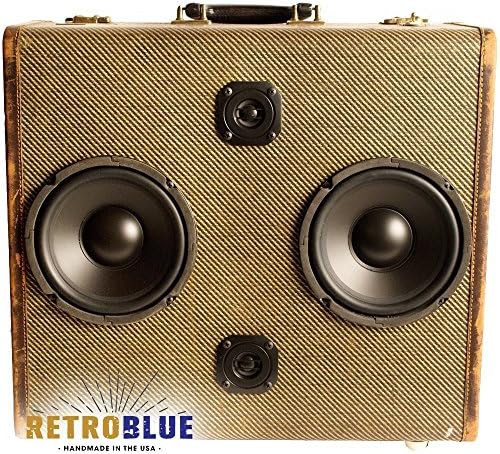 LOUD Hand Crafted Portable Bluetooth Speaker Old School Vintage Look Uniquely Retro - RetroBlue