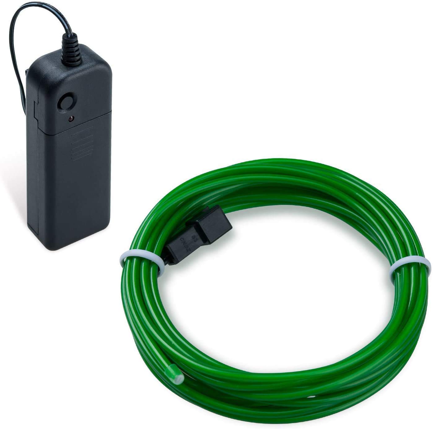 Covvy Neon Glowing Strobing Electroluminescent Light Super Bright Battery Operated EL Wire Cable for Cosplay Dress Festival Halloween Christmas Party Carnival Decoration (9FT, Emerald Green)