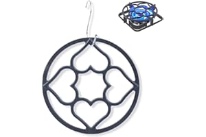 Cast Iron Gas Ring Reducer, NISPOTDOR Non Slip Wok Support Ring Stand Rack for Gas Stove Espresso Maker, Coffee Moka Pot, Cast Iron Trivet for Hot Pans 7.48inch