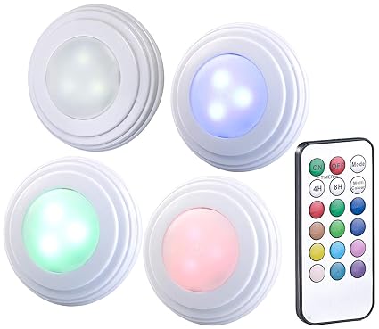Lunartec Regalbeleuchtung: 4er-Erweiterungs-Set RGB+W-LED-Unterbauleuchten UBL-6.led (Beleuchtung Batterie)