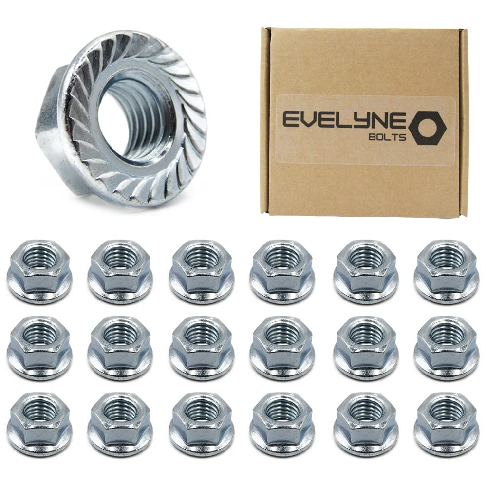 M10 Serrated Flange Hex Nuts - 10mm Steel (Pack of 20) Evelyne