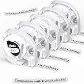 P12 Label Maker Clear Tape Replacement for Dymo LetraTag Label Maker Refills Plastic Transparent Label Tape 12mm x 4m (1/2" x 13'), Compatible for Phomemo P12 Labeler LT 200B LT-100H 100T Plus, 5-Pack