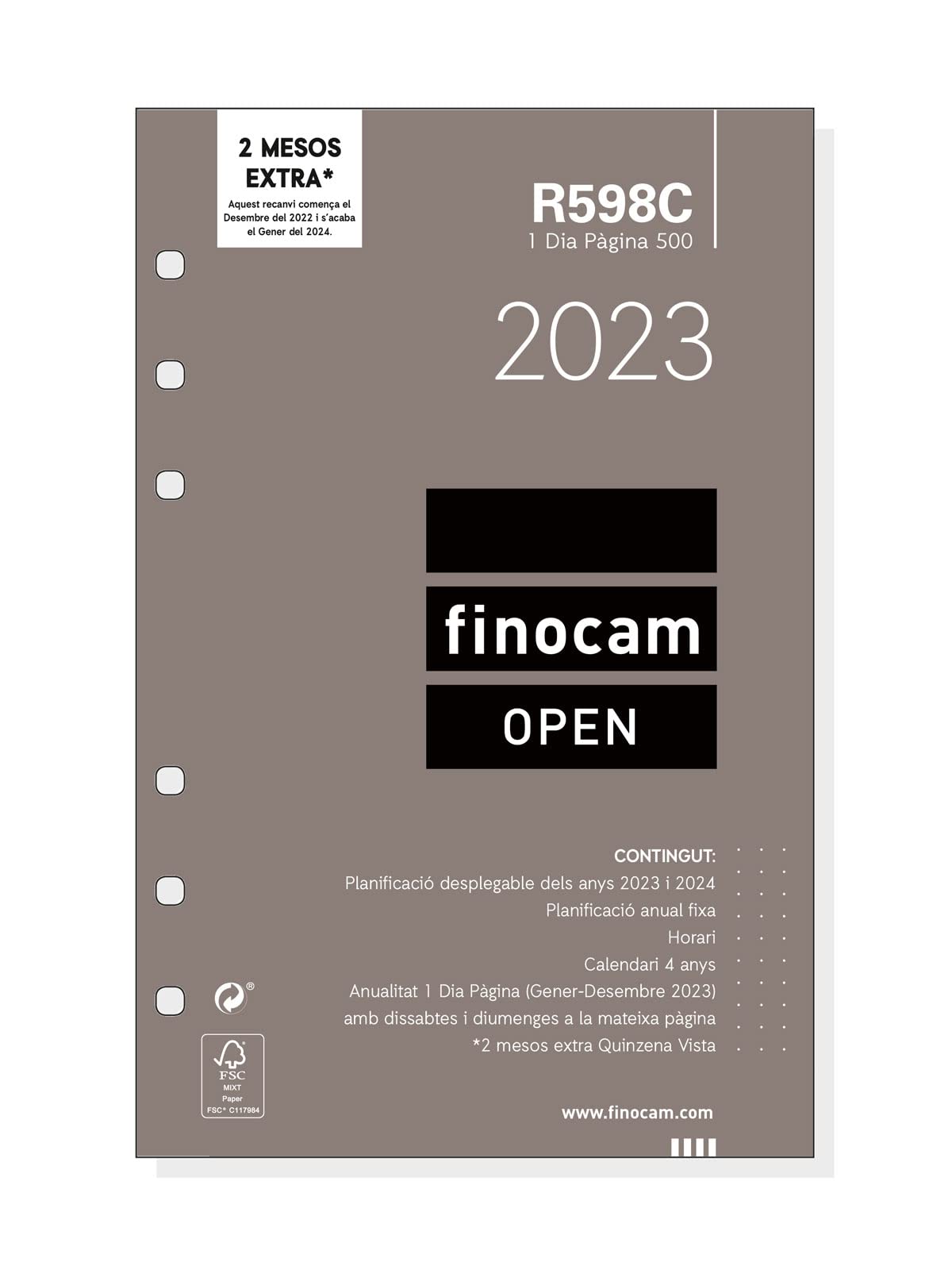 Finocam - Annual Refill 2023 Open 1 Day Page January 2023 - December 2023 (12 months) Catalan
