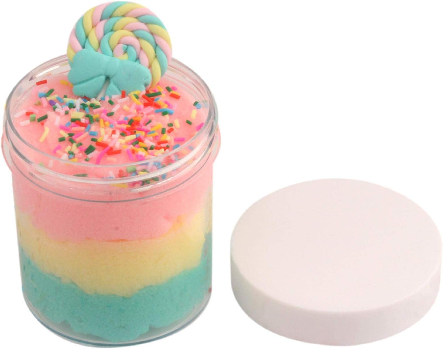 Vertily Mochi Kawaii Birthday Candy Cake Fluffy Cloud Slime Scented Therapeutic Putty Cotton Candy Slime Supplies Stress Relief Toy Scented Sludge Toys for Kids and Adult Gift