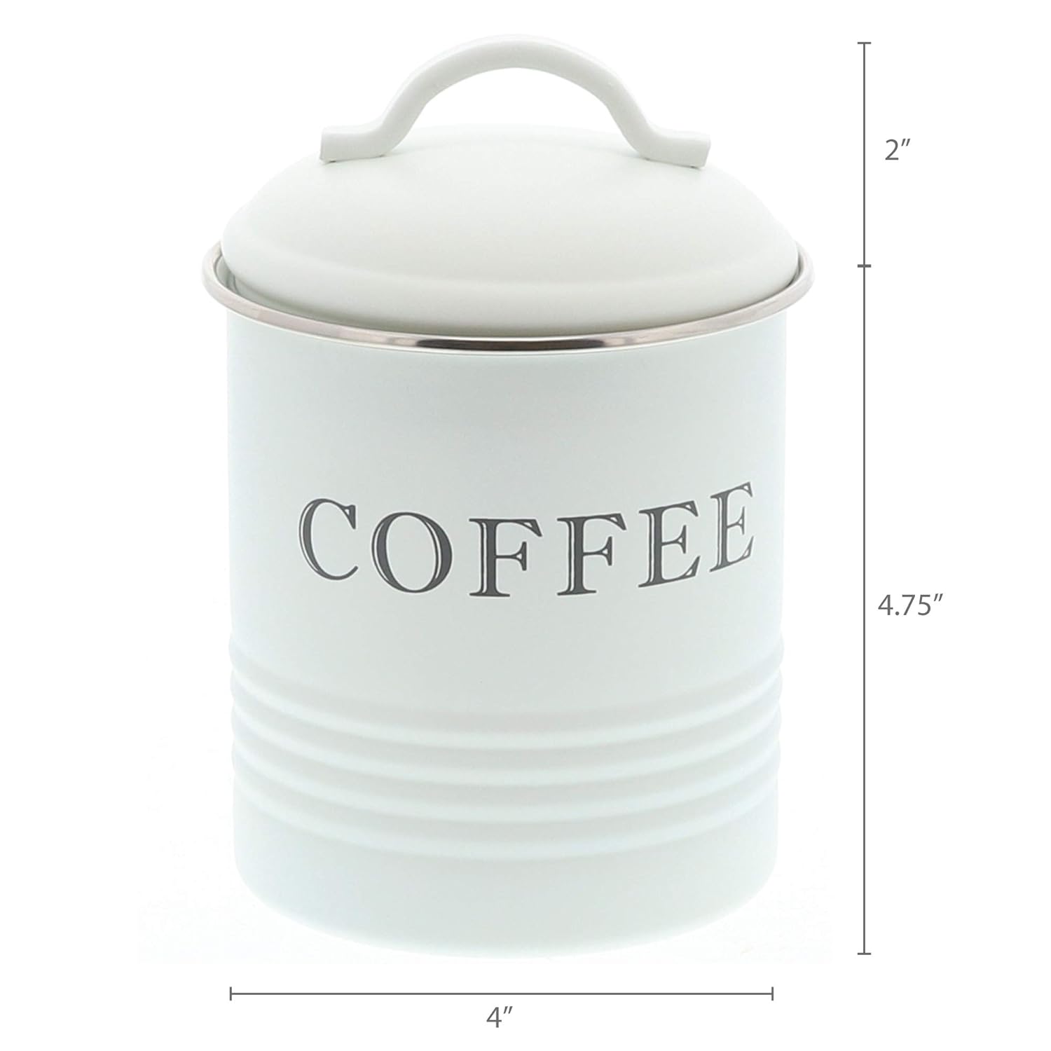 Barnyard Designs Decorative Kitchen Canisters with Lids White Metal