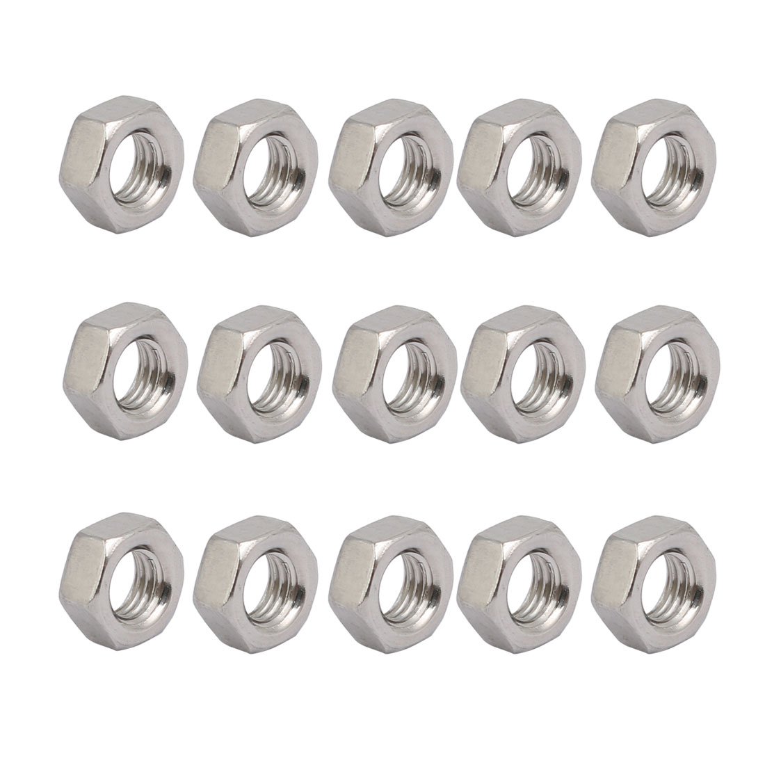 Sourcingmap 15pcs M5 x 0.8mm Pitch Metric Thread 201 Stainless Steel Left Hand Hex Nuts