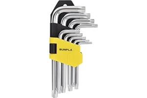 Gunpla Torx Hex Key Allen Star Short Arm Wrench Hex Keys Security Torx End Holes Set of 9 Pieces with Storage Case T10-T50 fo