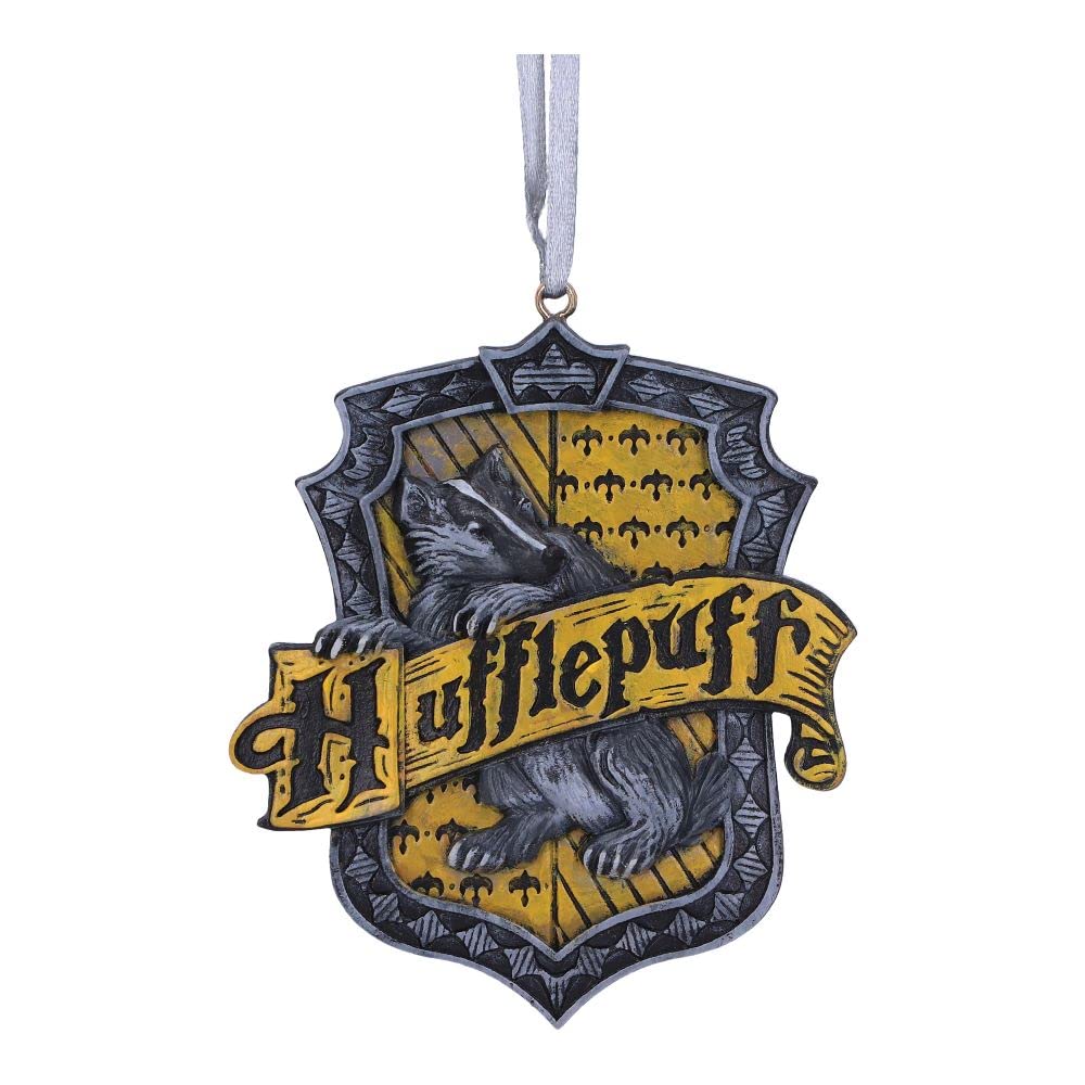 Nemesis Now Harry Potter Hufflepuff Crest Hanging Ornament, Yellow, 8cm