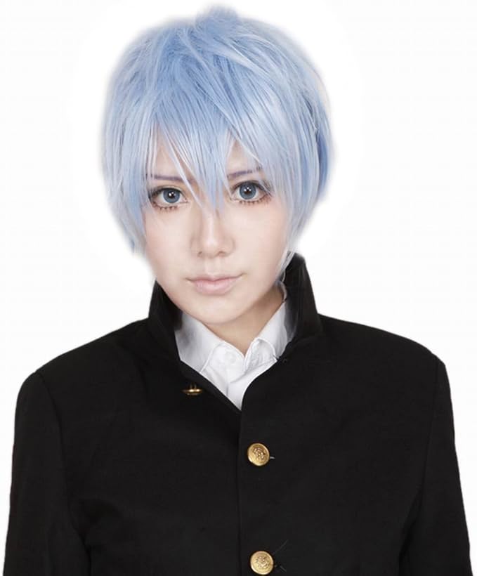 Amazon Co Jp Artter黒子哲也 黒子のバスケ ショートヘア 短いかつら 藍ブルー髪 Wig コスプレ フルウィッグ 服 ファッション小物