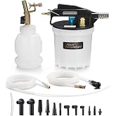 FOUR UNCLES 2L Pneumatic Brake Bleeder Vacuum Pump Kit with 13 PCS Adapters | Brake Fluid Bleeder Kit with 2 Bleed Hoses &amp; 1L Bottle, One-Person Brake Bleeding, Built-in Silencer