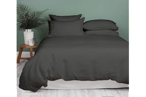MINOR MONKEY 1000 Thread Count King Duvet Cover 100% Egyptian Cotton Hotel Luxury Quality 1 Piece Comforter Cover All Season Breathable Zipper Closure & Corner Ties (Cal King/King, Grey)