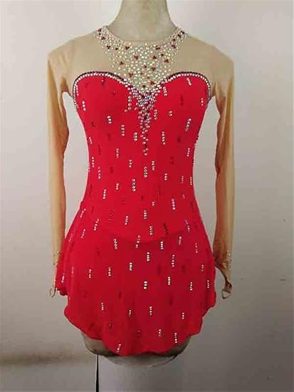 red skating dress