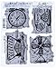 Stampers Anonymous Tim Holtz Cling Rubber Stamp Set, 7 by 8.5-Inch, Vintage Things Blueprint