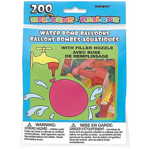 Water Bomb Balloons with Nozzle, 200ct