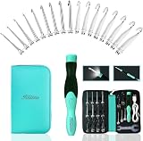 Knitiss 17 Sizes Lighted Crochet Hooks Set 2.5mm-14.0mm Rechargeable view 1
