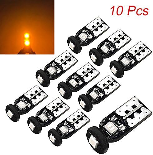 Efoxcity 12v Super Mini & Super Bright 194 168 175 2825 2835 T10 PX Chipsets Led Bulbs, Amber, Used for Interior lights, Instrument Panel lights etc.
