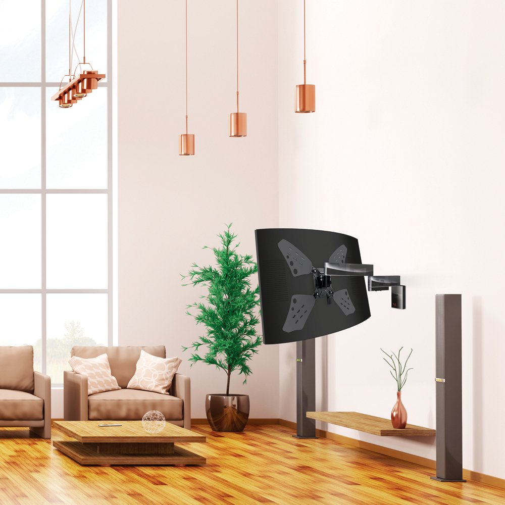 Barkan TV Wall Mount, 32-70 inch Full Motion Articulating - 4 Movement Flat/Curved Screen Bracket, Very Low Profile, Holds up to 88 lbs, Lifetime Limited Warranty, UL Listed, Fits LED OLED LCD