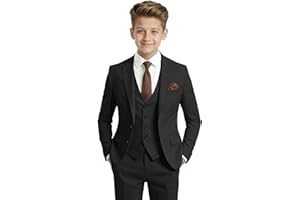 ACAMZ Suit for Boys 7 Piece Tuxedo Toddler Kids Suits Formal Slim Fit Dress Set for Boy Wedding Ring Bearer Outfit