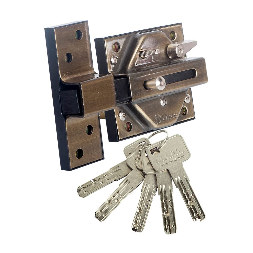 Lince 5019D22 – Reinforced Door Lock 7930R, Brass