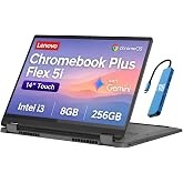 Lenovo IdeaPad Flex 5i Chromebook Plus, 14" 2-in-1 Laptop, i3, 8GB/256GB | FHD+ IPS Touchscreen, Backlit KB, Lightweight, 1080p Webcam, USB-C HUB, for Business, Home, Students, Chrome OS w/Google AI