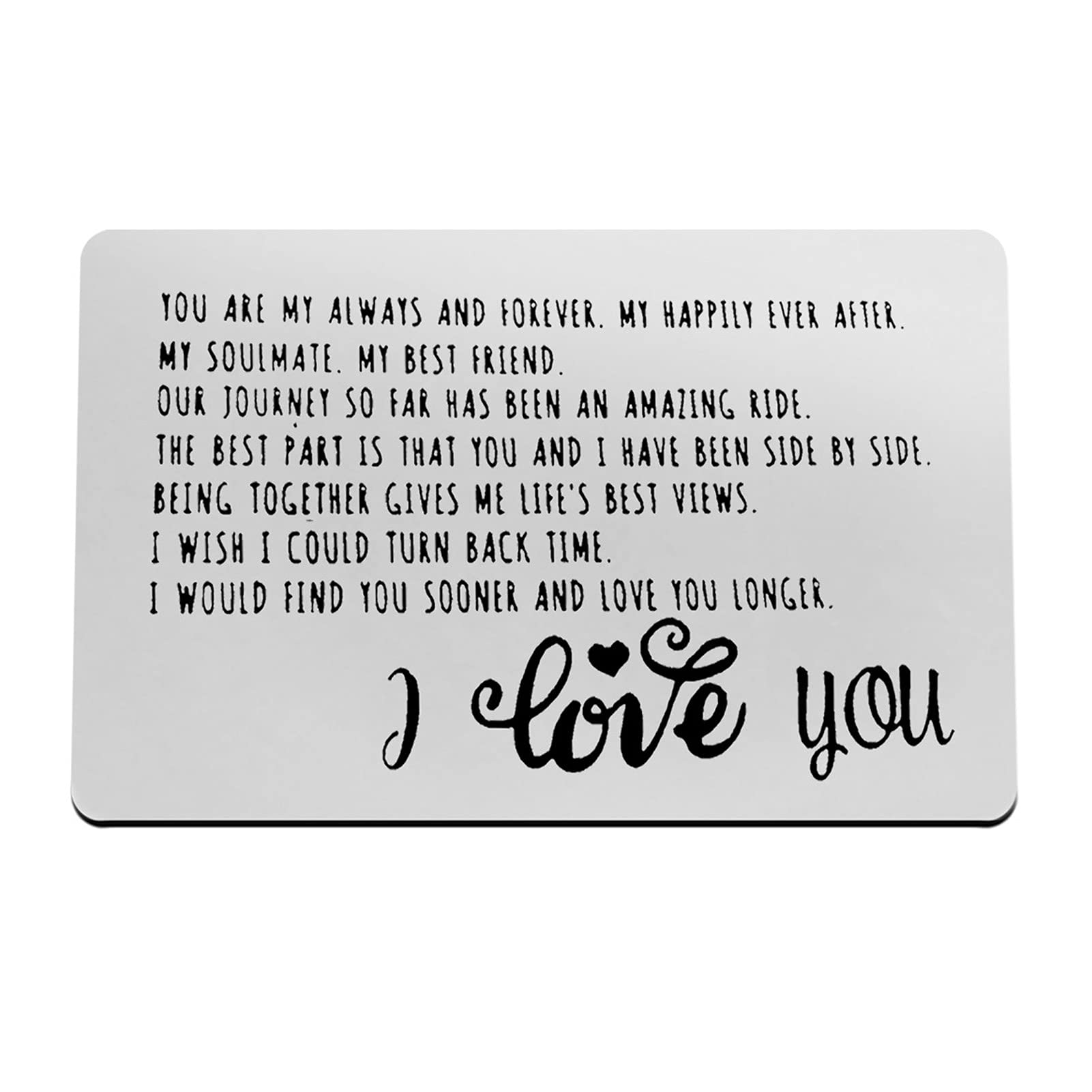 Anniversary Card Gifts for Boyfriend Husband Fiance Engraved Wallet Card for Him Valentines Day Gifts Christmas Birthday Gifts I Love You Gifts for Him Boyfriend