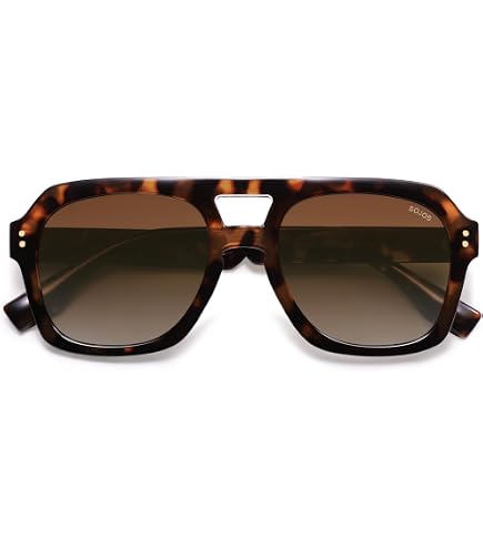 Retro Thick Polarized Aviator Sunglasses, Oversized Square Shades Retro Thick Polarized Aviator Sunglasses Large Bold Square  main image 2
