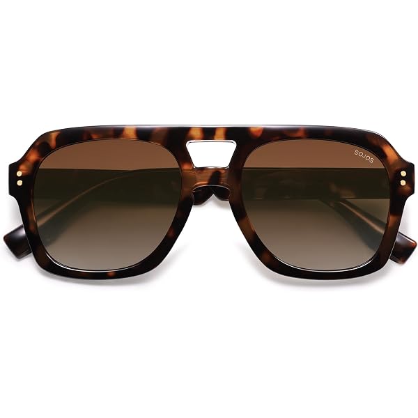 Retro Thick Polarized Aviator Sunglasses, Large Square Pilot Shades Amazon.com: SOJOS Retro Thick Polarized Aviator Sunglasses  main image 3