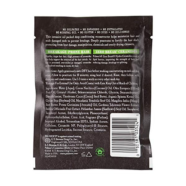 Palmer's Coconut Oil Formula Zero Break PreShampoo Pack, 2.1 ounce