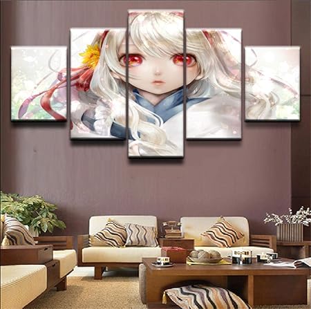 Amazon Com Yyjyxd 5 Panel Printed Anime Kagerou Project Marry Kozakura Picture The Family Decorates Print In The Oil Painting On Canvas Wall Art Without Frame Posters Prints