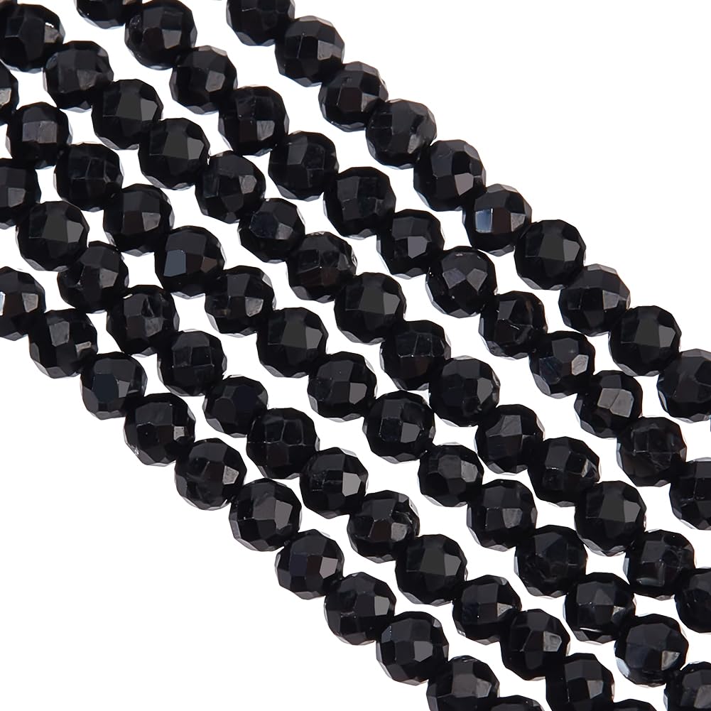 OLYCRAFT 370pcs Natural Tourmaline Round Beads 2mm Tourmaline Stone Beads Undyed Loose Faceted Beads Natural Gemstone Beads Energy Stone for Necklace Jewelry Making Clothing Beading- Hole: 0.6mm