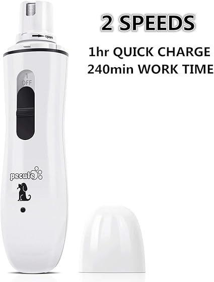Pecute Lime à Ongle Pour Chien Chat Coupe Ongle Chien Electrique 2 Vitesses Usb Chargeur Coupe Griffes Chat Broyeur à Ongle Electrique Lime Griffes