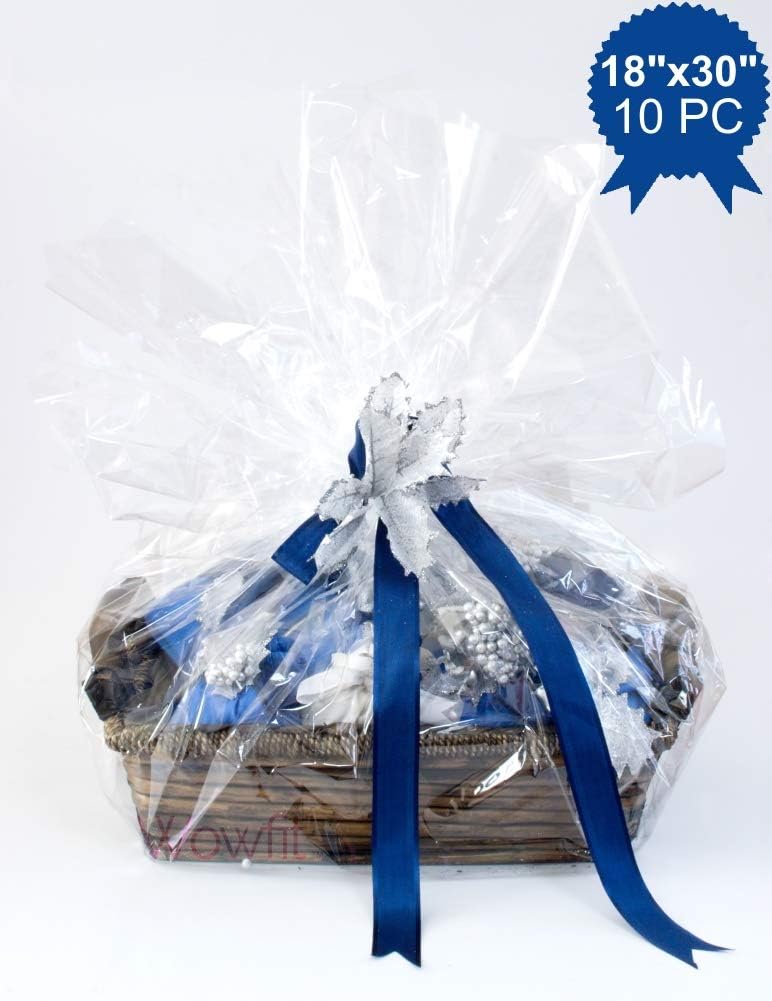 Large 18 In X 30 In Clear Cellophane Bags Gift Basket Bags Cello Gift