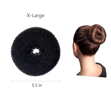 X Black Clothobeauty 1 Pcs Extra Large Size Hair Bun Donut Maker