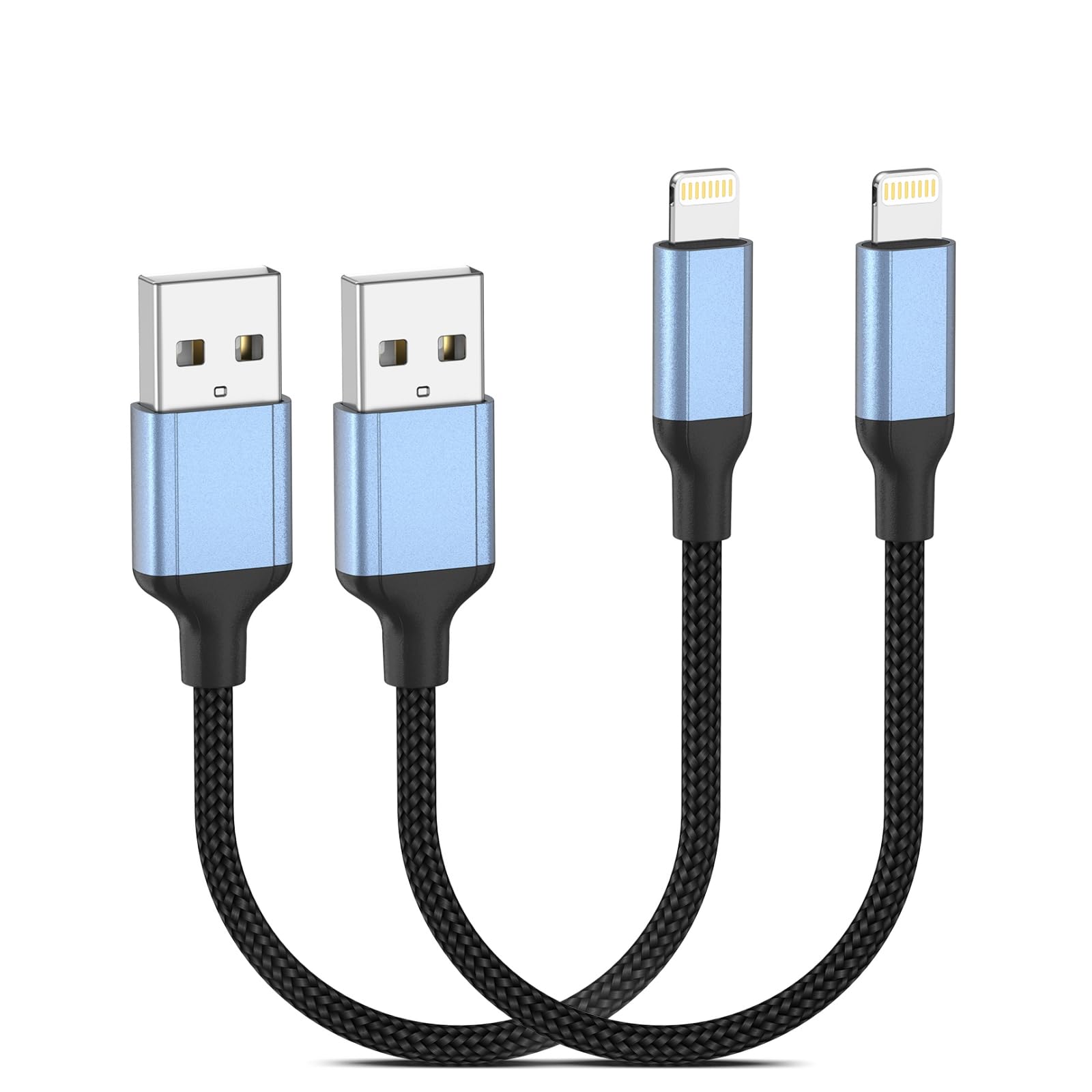 Photo 1 of 6 inch iPhone Charging Cable, 2 Pack [MFi Certified] 0.5ft USB A to Lightning Cable Fast Charging Braided Short iPhone Charger Cord for iPhone 14/13/12/11 Pro/XS/XR/X/8/7/6/Plus/iPad