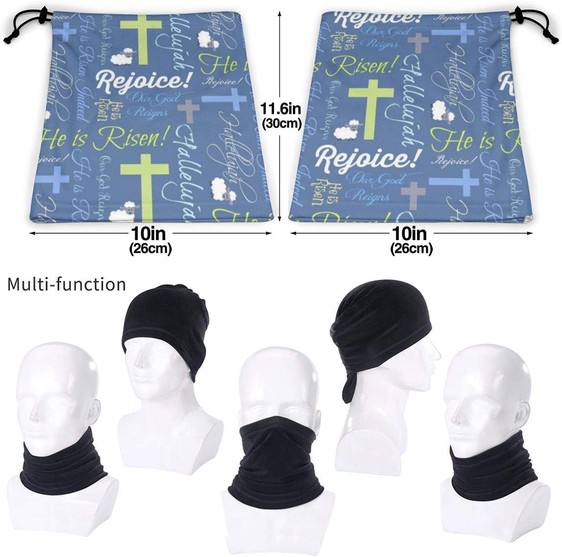 antfeagor Christian He is Risen Valentine 2020 for Women Men Dust Wind Sun Protection Seamless Bandana Face for Rave Festival Outdoor Running Tube Multifunctional Headwear: Home & Kitchen