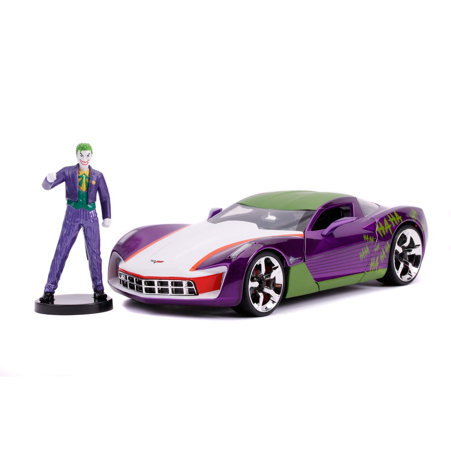 Jada 253255020 Toys Chevrolet Joker 2009 Chevy Corvette Stingray 1:24 Scale DIE-CAST CAR, Purple, Green, White, One Size
